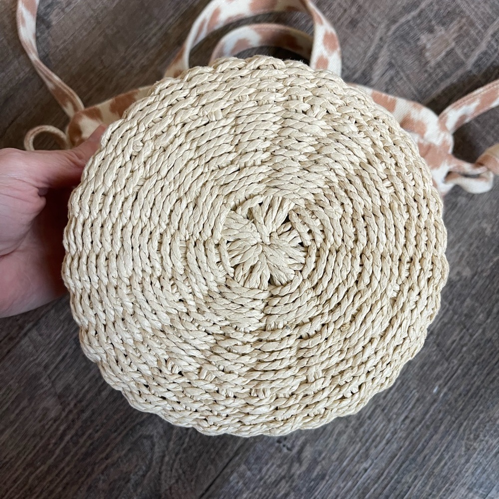 NWOT Aerie straw bottom bucket bag - Picture 9 of 11
